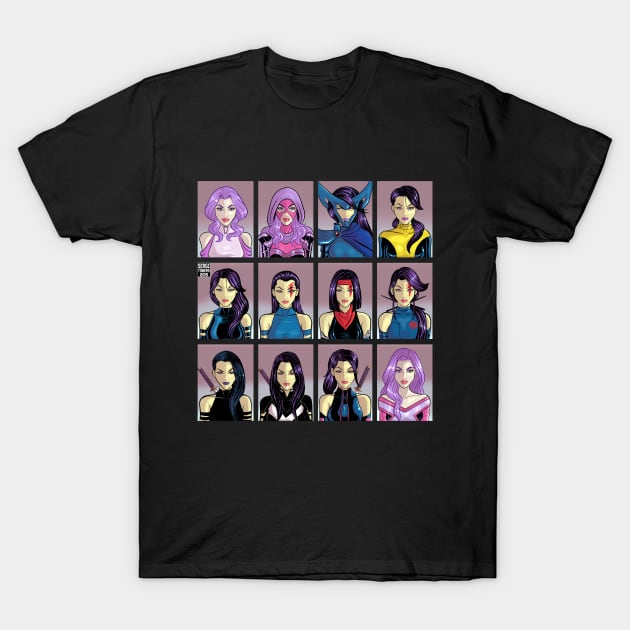 Psylocke Through The Ages! T-Shirt by sergetowers80